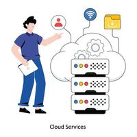 Cloud services  Flat Style Design Vector illustration. Stock illustration