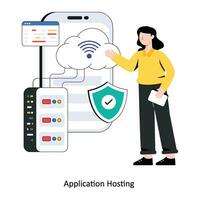 Application hosting  Flat Style Design Vector illustration. Stock illustration