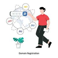 Domain Registration Flat Style Design Vector illustration. Stock illustration