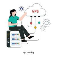 VPS hosting Flat Style Design Vector illustration. Stock illustration