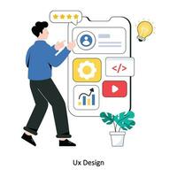 UX design Flat Style Design Vector illustration. Stock illustration