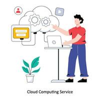 Cloud computing service Flat Style Design Vector illustration. Stock illustration