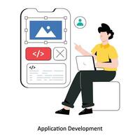 Application development Flat Style Design Vector illustration. Stock illustration