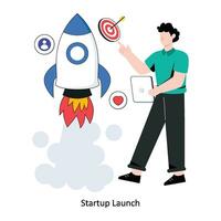 Startup launch Flat Style Design Vector illustration. Stock illustration