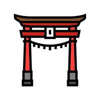 torii gate shintoism color icon vector illustration