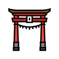 torii gate shintoism color icon vector illustration