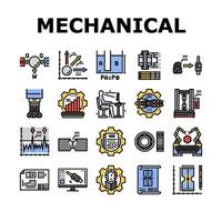 mechanical technology engineer icons set vector