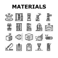 material construction engineer icons set vector