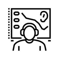 audiometry test audiologist doctor line icon vector illustration