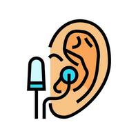 earplug usage audiologist doctor color icon vector illustration