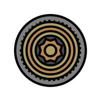 yata mirror shintoism color icon vector illustration