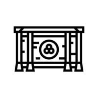 saisen monetary offering shintoism line icon vector illustration