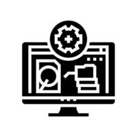 data recovery repair computer glyph icon vector illustration