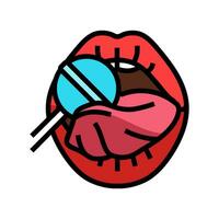 lollipop sexy mouth female color icon vector illustration