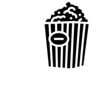 bucket popcorn box delicious glyph icon vector illustration