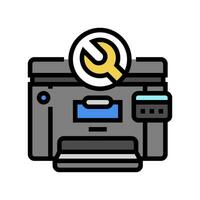 printer fixing repair computer color icon vector illustration