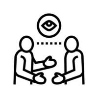 eye contact interview job line icon vector illustration