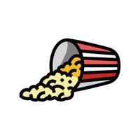 bucket popcorn striped box color icon vector illustration