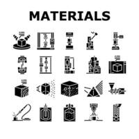 material construction engineer icons set vector