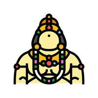 kubera god indian color icon vector illustration