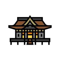 shinto shrine building shintoism color icon vector illustration