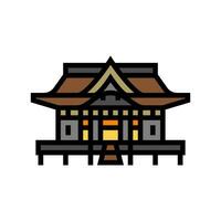 shinto shrine building shintoism color icon vector illustration