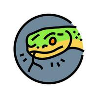 serpiente lengua animal color icono vector ilustración