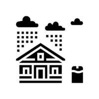 rainwater harvesting environmental glyph icon vector illustration