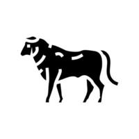 standing bul animal glyph icon vector illustration