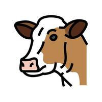 head cow animal color icon vector illustration