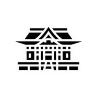 shinto shrine building shintoism glyph icon vector illustration