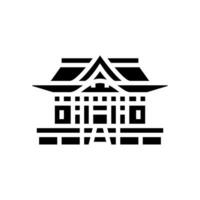 shinto shrine building shintoism glyph icon vector illustration