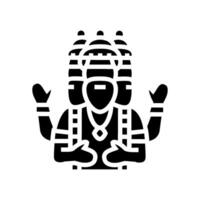 brahma god indian glyph icon vector illustration