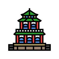 taoísta templo taoísmo color icono vector ilustración