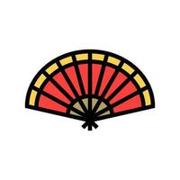 taoist ritual fan taoism color icon vector illustration