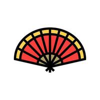 taoist ritual fan taoism color icon vector illustration