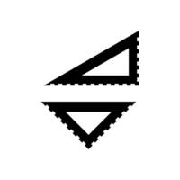 redacción triángulo arquitectónico caballo glifo icono vector ilustración