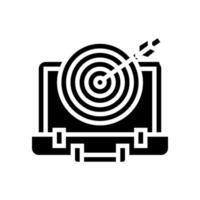 professional goals interview job glyph icon vector illustration