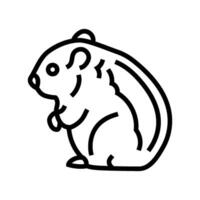 hamster standing pet line icon vector illustration