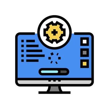 software updates repair computer color icon vector illustration
