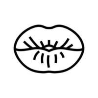 kiss sexy mouth female line icon vector illustration