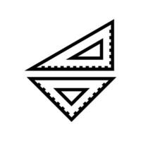 redacción triángulo arquitectónico caballo línea icono vector ilustración