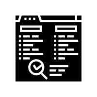 background check interview job glyph icon vector illustration