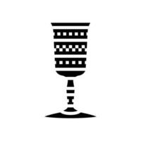 kiddush cup jewish glyph icon vector illustration