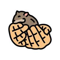 hamster hand pet color icon vector illustration