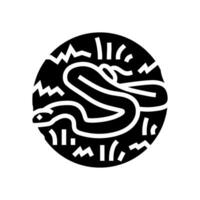 serpiente terrario animal glifo icono vector ilustración