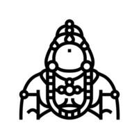 kubera god indian line icon vector illustration