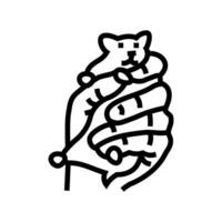 hamster pet hand line icon vector illustration