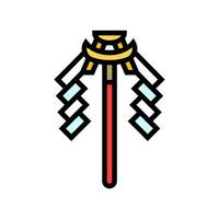 gohei wand shintoism color icon vector illustration