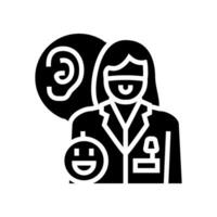 pediatric audiologist doctor glyph icon vector illustration